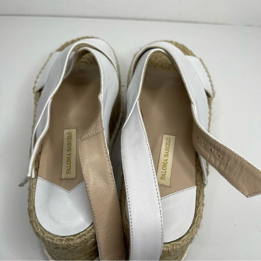 PALOMA BARCELO Loubularia Espadrille Flatforms White Size 40 Revolve